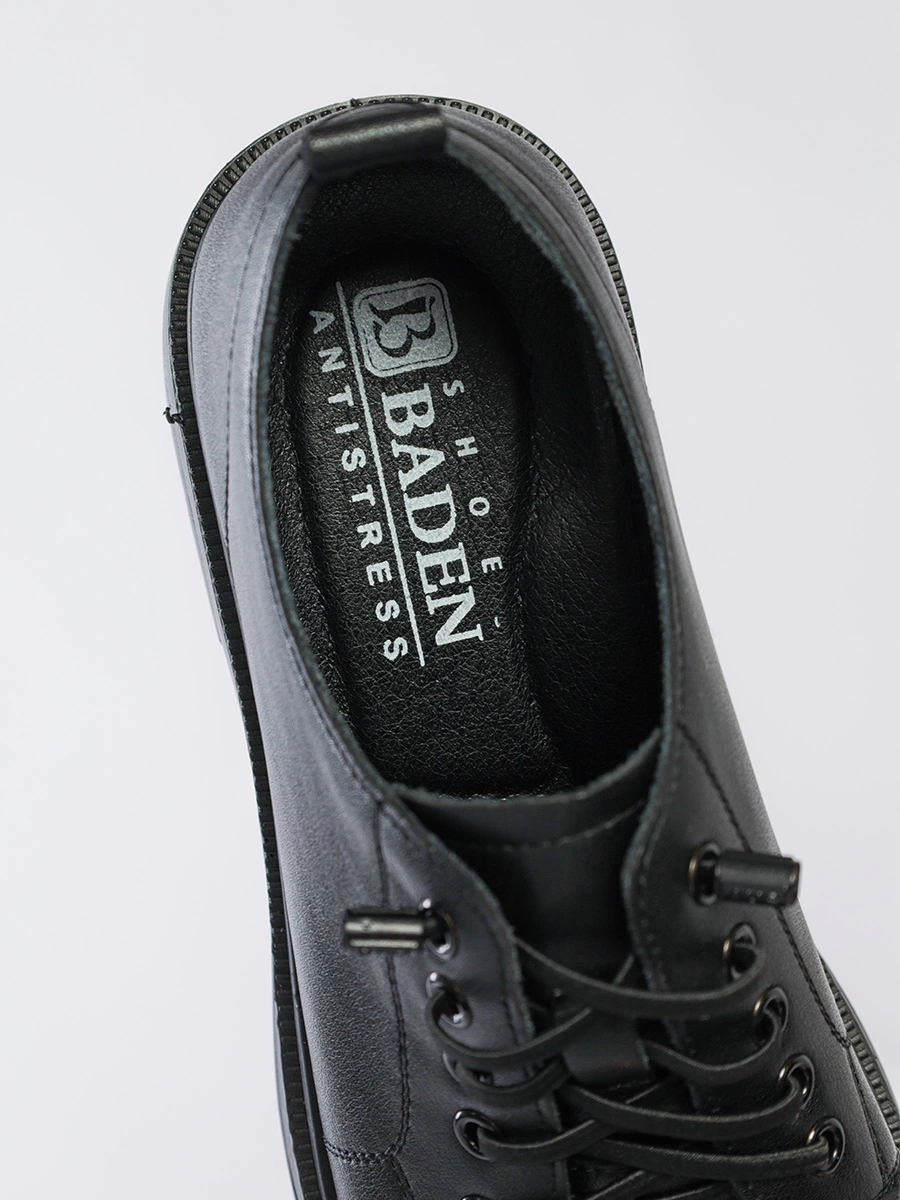 Туфли-дерби черного цвета с эластичной шнуровкой